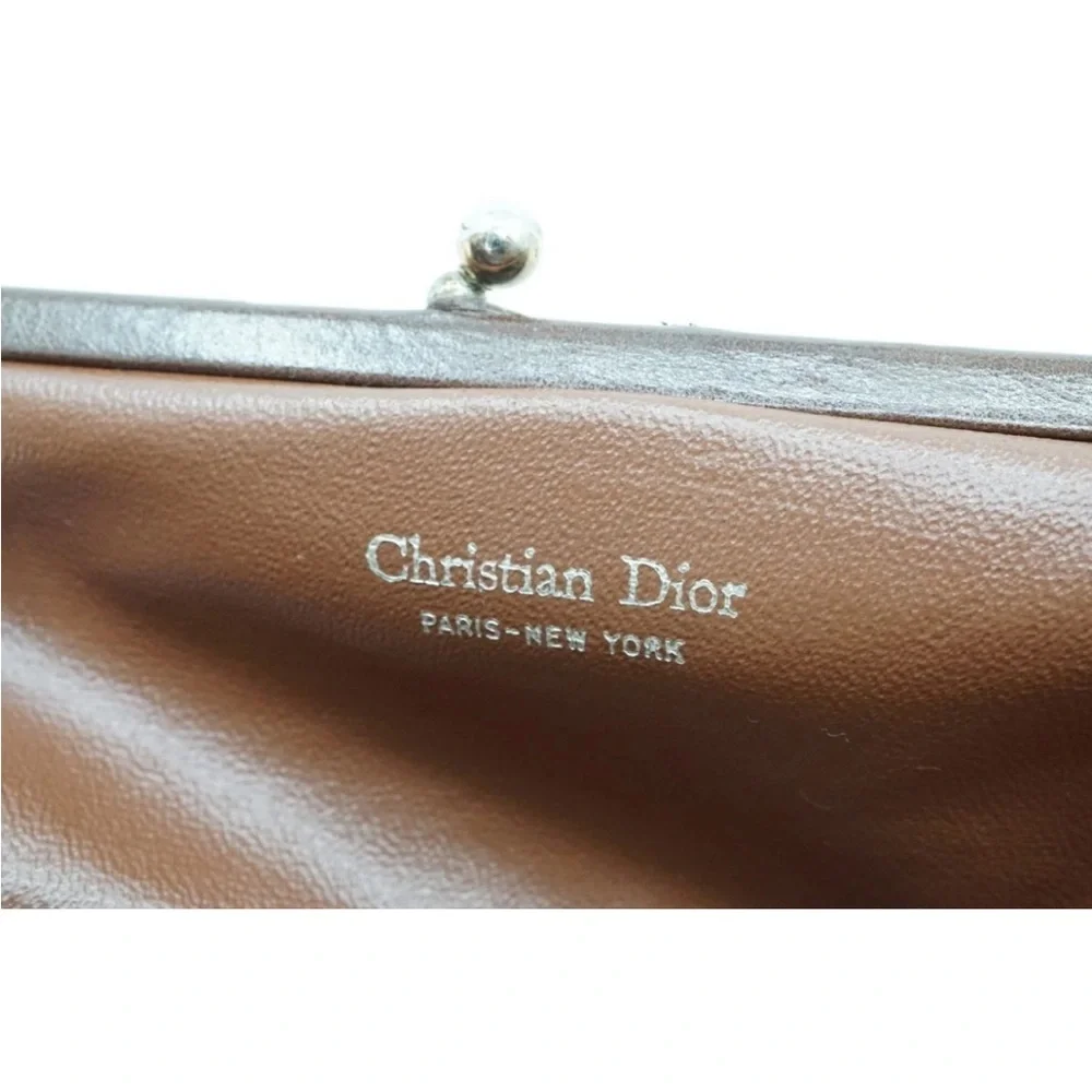 Dior Beige and Brown Monogram Coin Purse